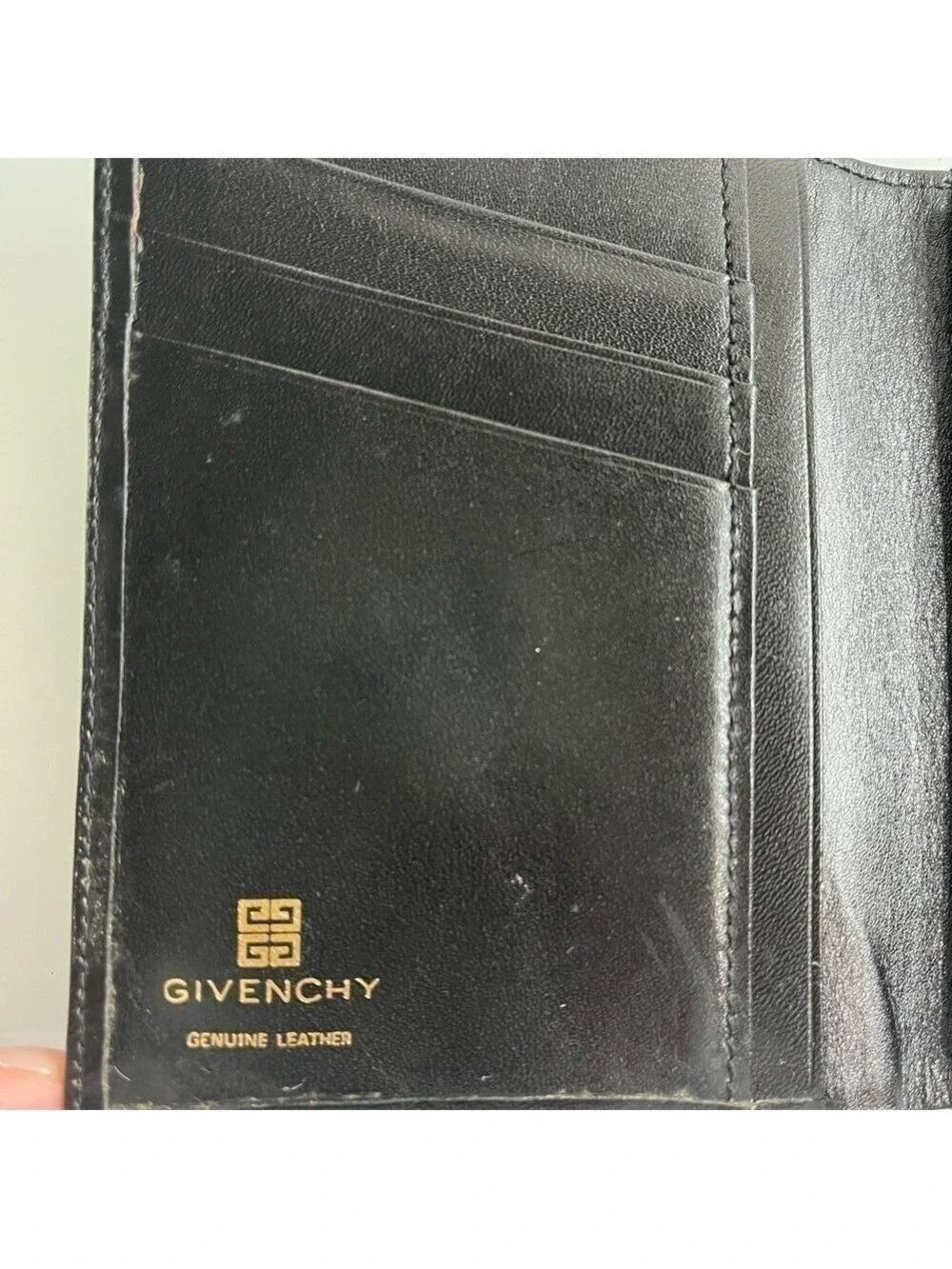 GIVENCHY BLACK LEATHER BIFOLD WALLET